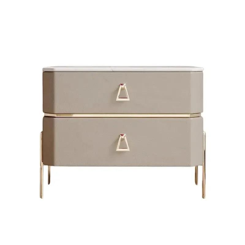 Gold Wireless Charging Bedside Table with Smart Drawers - Modern Furniture for Living Room