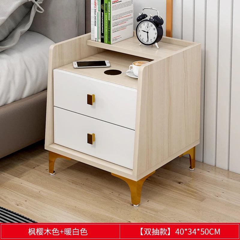 Nordic Rustic Bedside Table with Drawer - European Style Nightstand Furniture