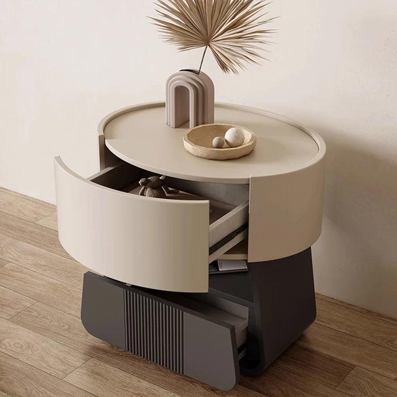 Luxury Black Wooden Nightstand with Drawer - Minimalist Modern Bedroom Furniture