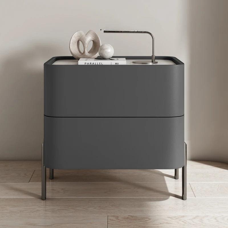 Nightstand with Modern Design and Storage Drawers for Bedroom