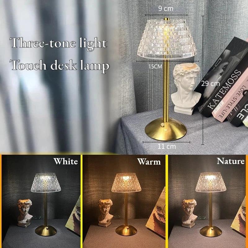 Nordic Crystal Touch-Controlled LED Table Lamp