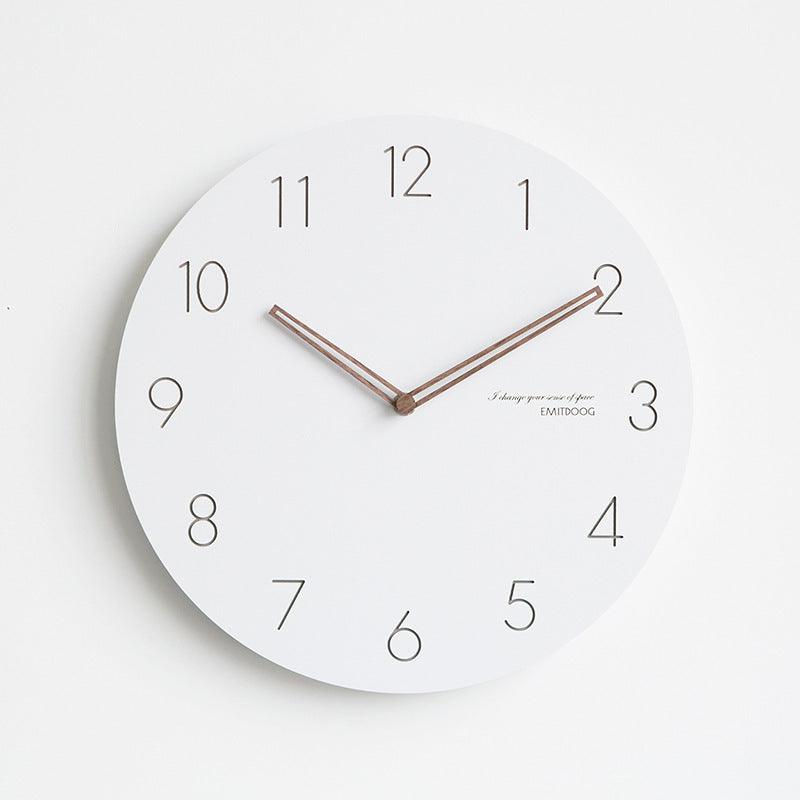 Modern Scandinavian Wooden Wall Clock with Suzuki Movement - 12 Inch Diameter