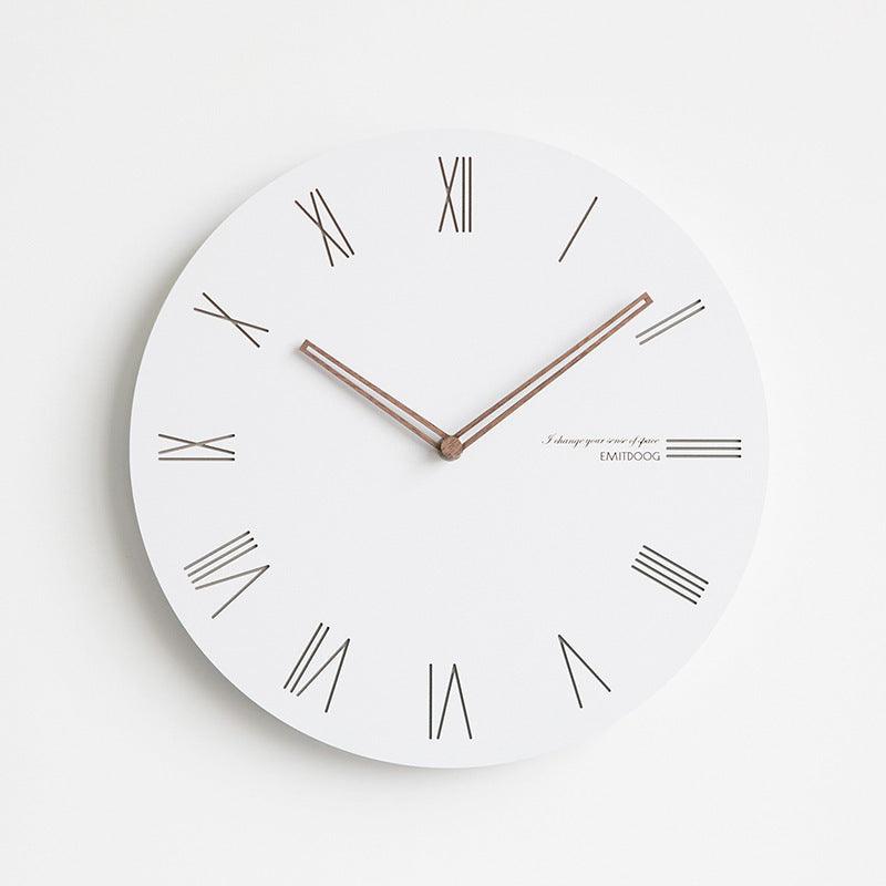 Modern Scandinavian Wooden Wall Clock with Suzuki Movement - 12 Inch Diameter