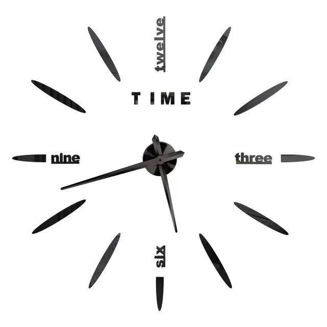 Modern Acrylic Mirror Wall Clock Kit: DIY Silent Quartz Design