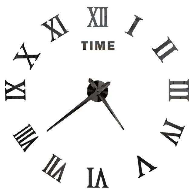 Modern Acrylic Mirror Wall Clock Kit: DIY Silent Quartz Design