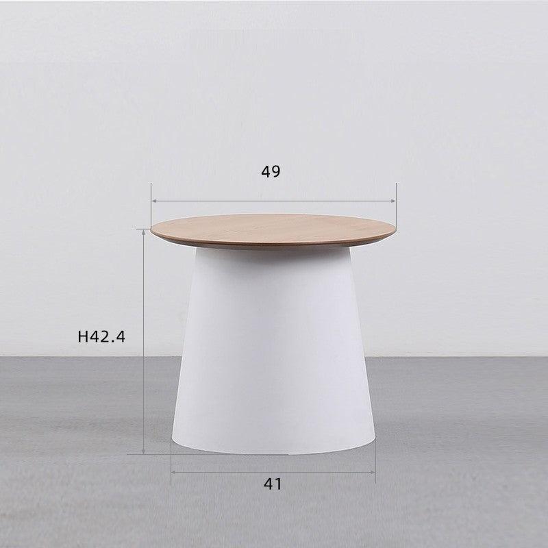 Wooden Nordic Round Coffee Table with Art Style Design