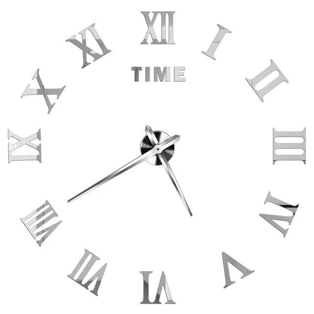 Modern Acrylic Mirror Wall Clock Kit: DIY Silent Quartz Design