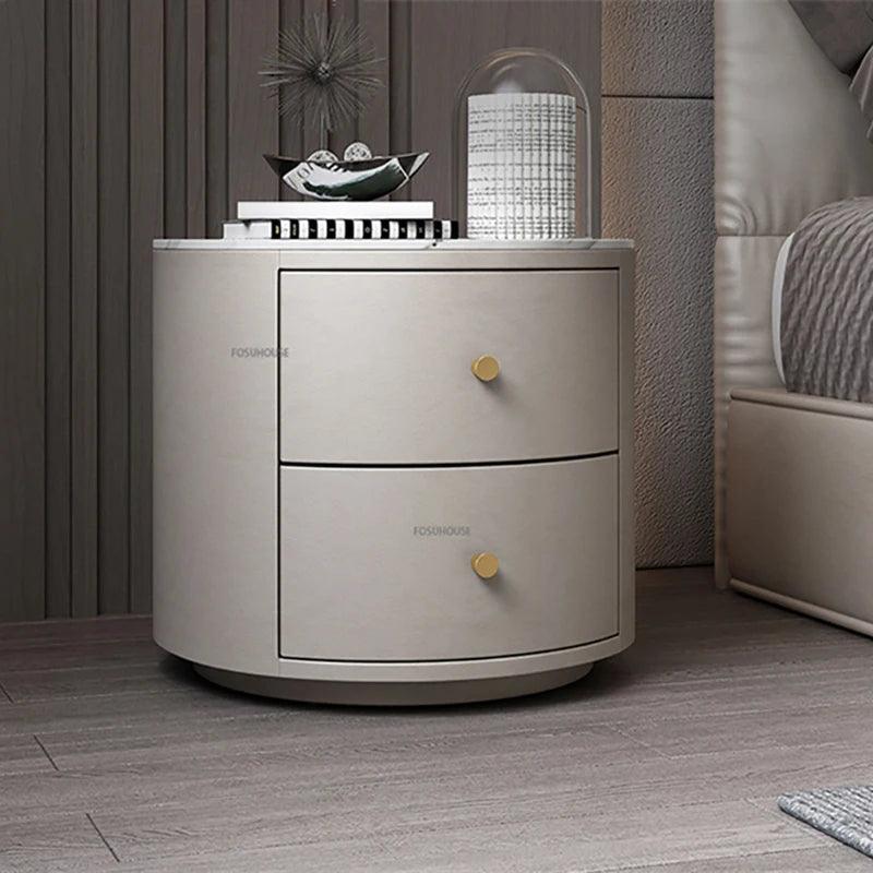 Solid Pine Wood Nightstand with Three Drawers - Modern Minimalist Bedroom Furniture
