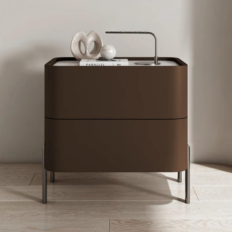 Nightstand with Modern Design and Storage Drawers for Bedroom