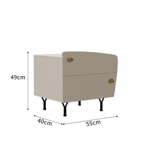 Nordic Style White Nightstand with Drawers - Modern Minimalist Bedside Table