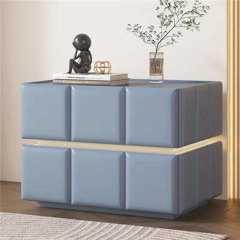 Compact White Bedside Nightstand with Drawer - Modern Design and Storage Space