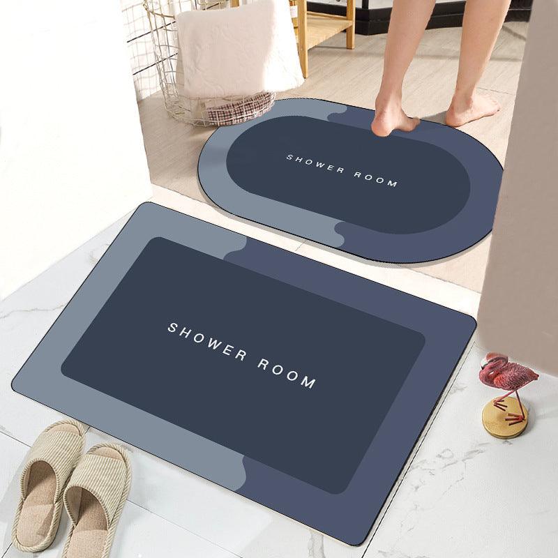 Absorbent Non-slip Bathroom Mat Set - Modern Crystal Velvet Design