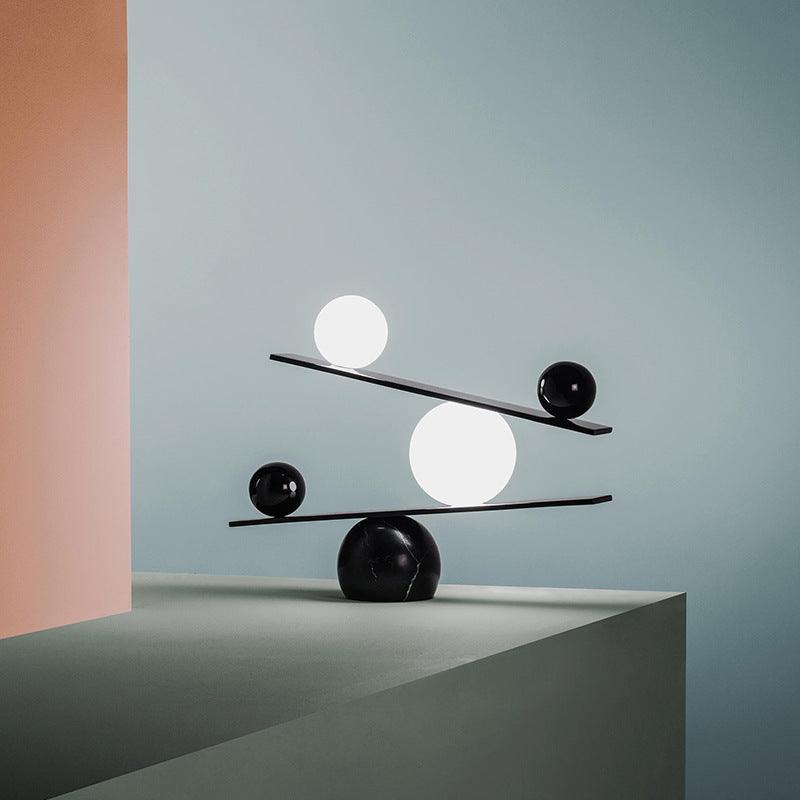 Modern Marble Glass Ball Table Lamp for Hotel Exhibition Hall Bedroom Decor