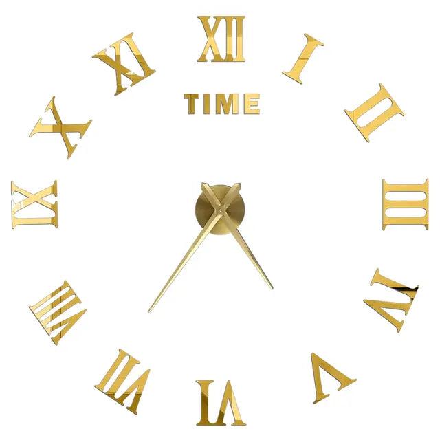 Modern Acrylic Mirror Wall Clock Kit: DIY Silent Quartz Design