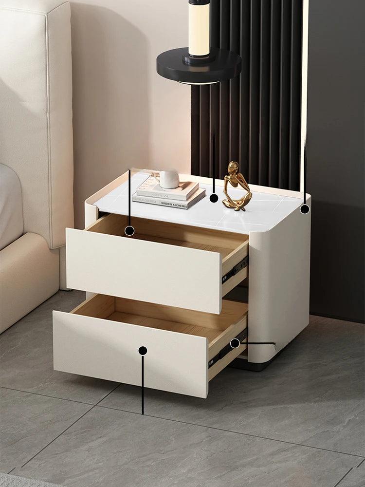 Luxury Italian Design Nightstands with Drawer - Stylish Bedside Tables for Bedroom