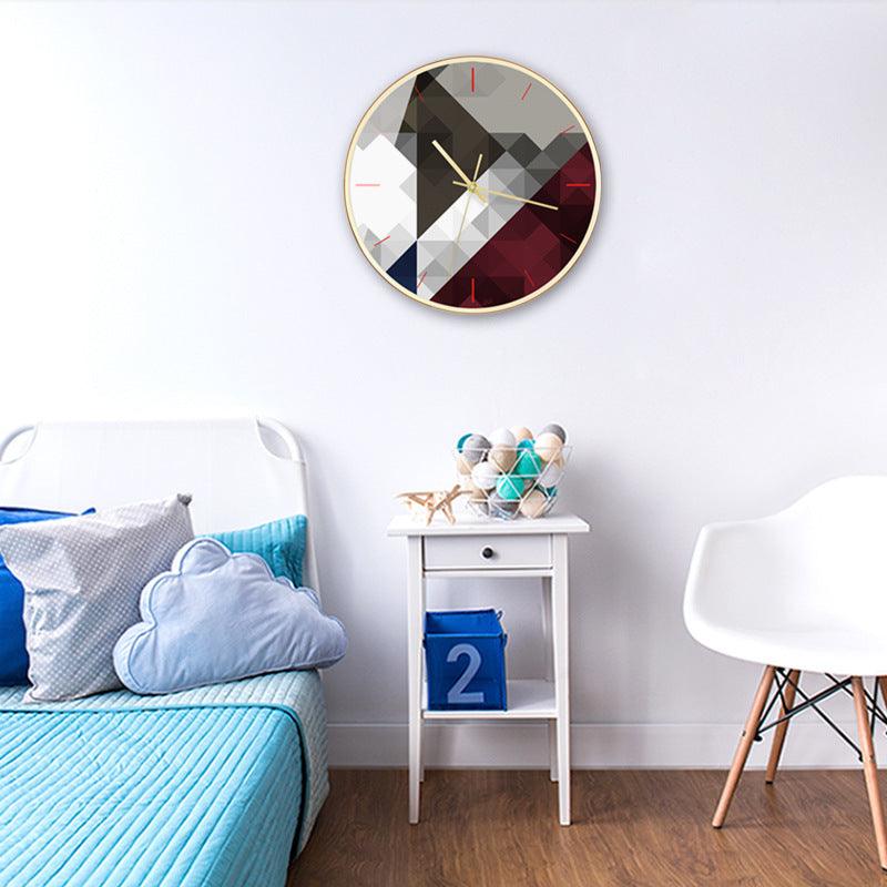 Modern Metal Round Wall Clock with Sweep Second Movement