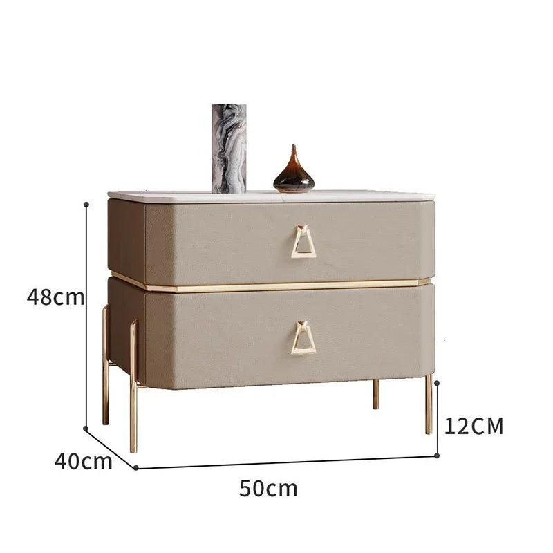 Gold Wireless Charging Bedside Table with Smart Drawers - Modern Furniture for Living Room
