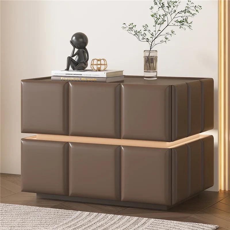 Compact White Bedside Nightstand with Drawer - Modern Design and Storage Space