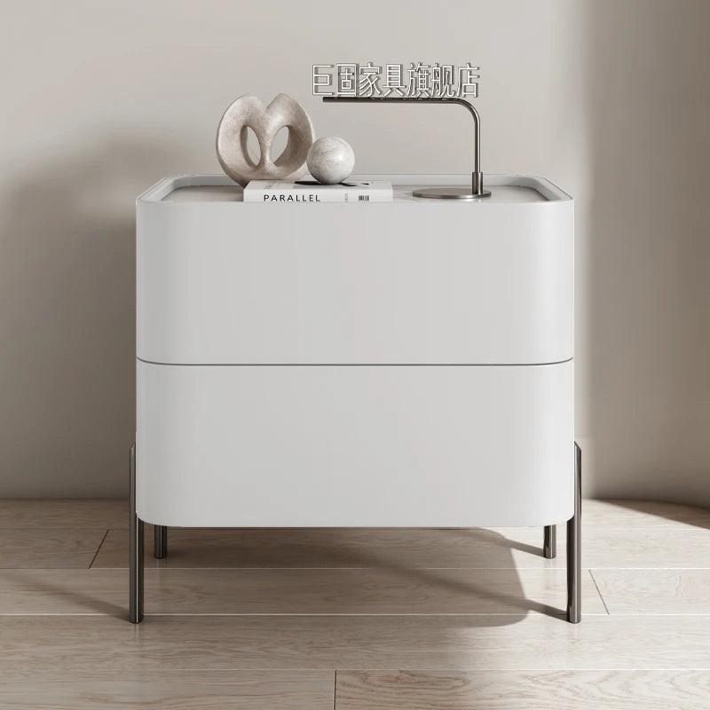 Nightstand with Modern Design and Storage Drawers for Bedroom