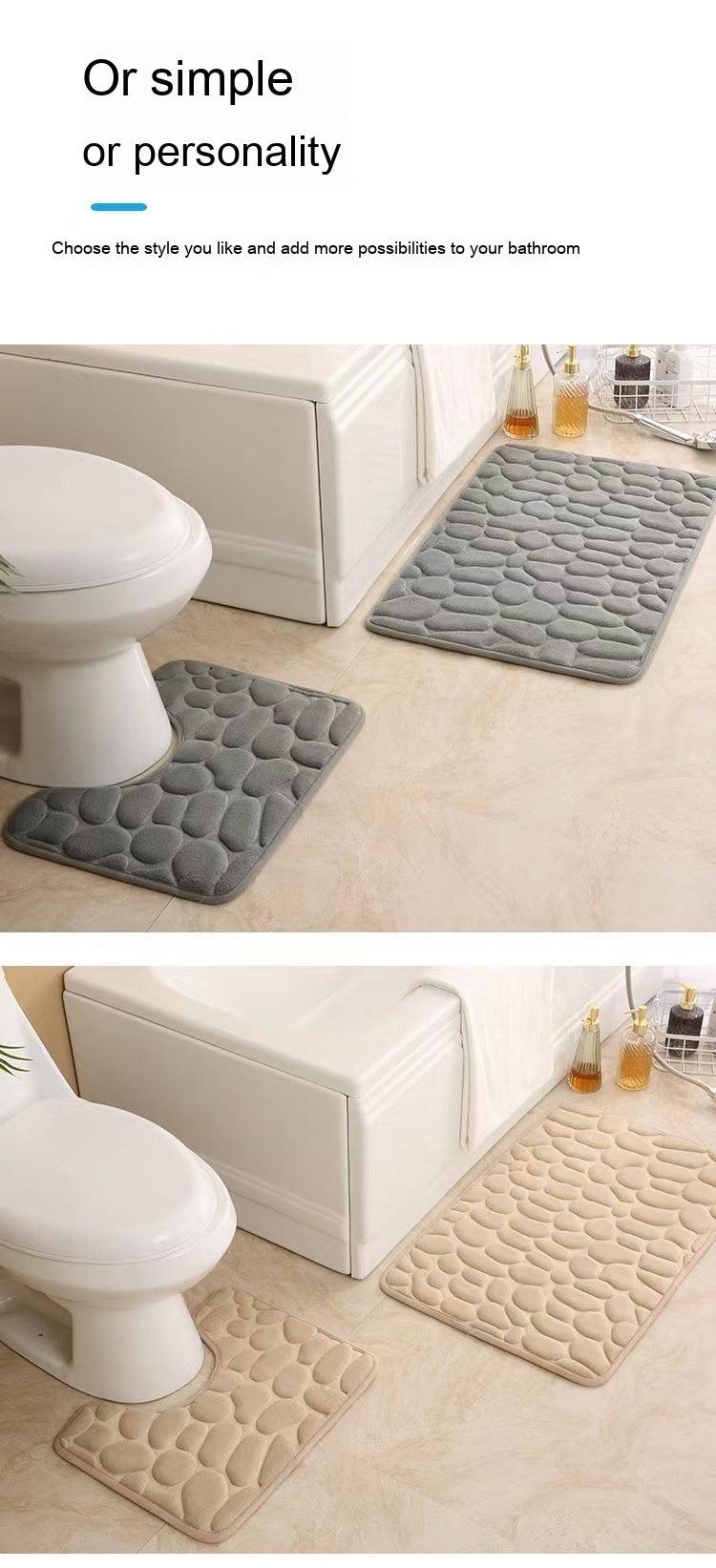 Cozy U-shaped Memory Foam Floor Mat Set - 3 Piece Pack