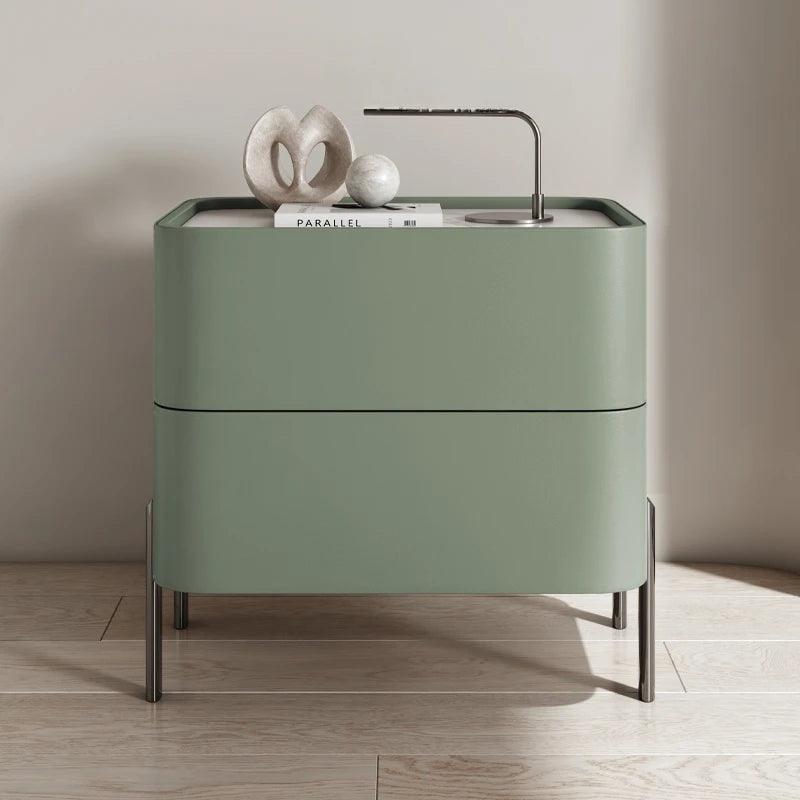 Nightstand with Modern Design and Storage Drawers for Bedroom