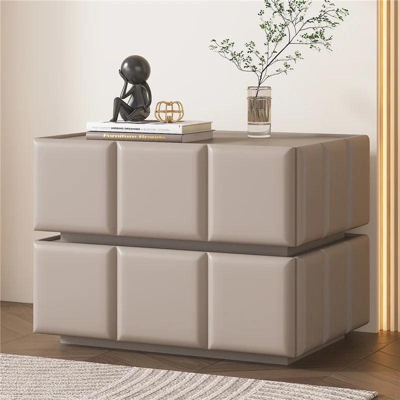 Compact White Bedside Nightstand with Drawer - Modern Design and Storage Space