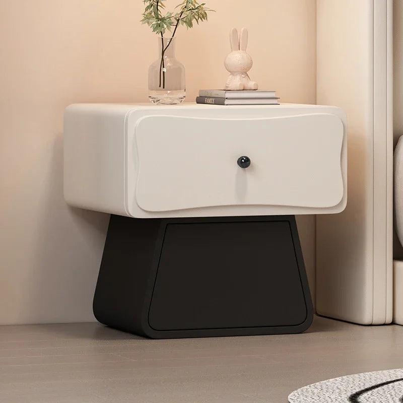 Kids Minimalist Wooden Nightstand Table with Drawers - Modern Bedroom Furniture