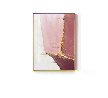 Golden Abstract Canvas Wall Art - Modern Living Room Decor