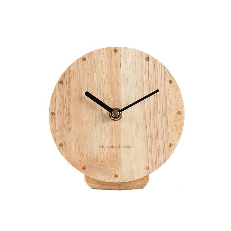 Modern Wooden Desk Clock with Sweep Movement - Elegant Table Ornament for Home Decor