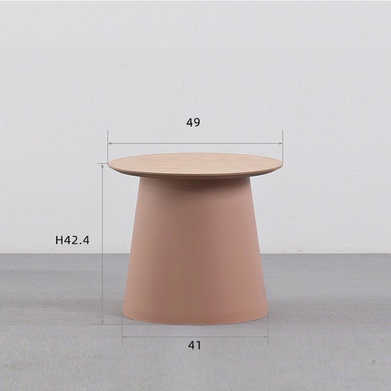 Wooden Nordic Round Coffee Table with Art Style Design