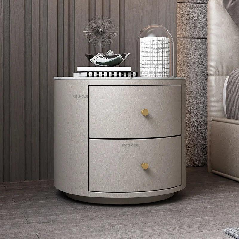 Solid Pine Wood Nightstand with Three Drawers - Modern Minimalist Bedroom Furniture