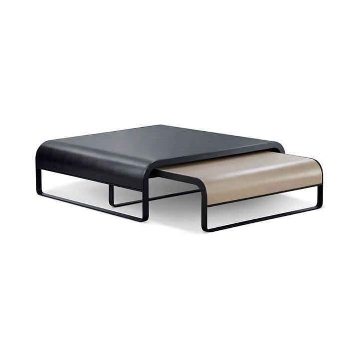Telescopic Marble Top Coffee Table Set - Rectangular Italian Minimalism Design
