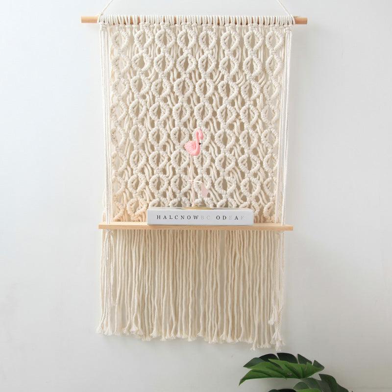 Cotton Rope Tapestry Rack Hand-Woven Bohemian Wall Rack Cotton Rope Tapestr