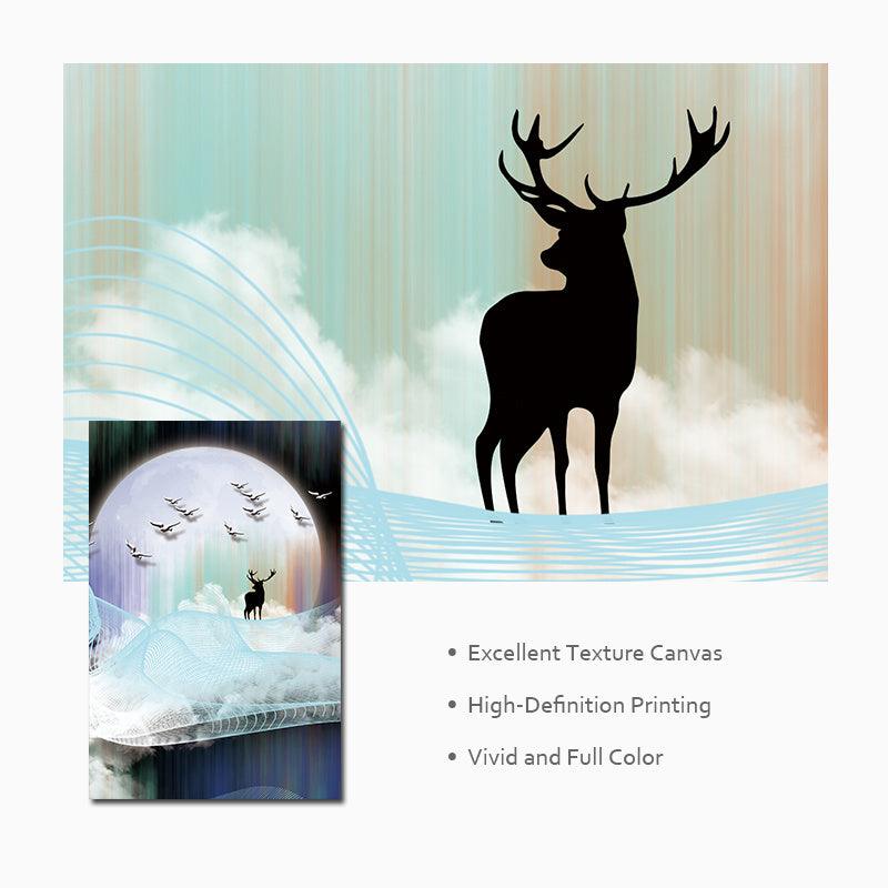 Modern Elegance Abstract Deer Wall Art - Premium Framed and Unframed Canvas Decor