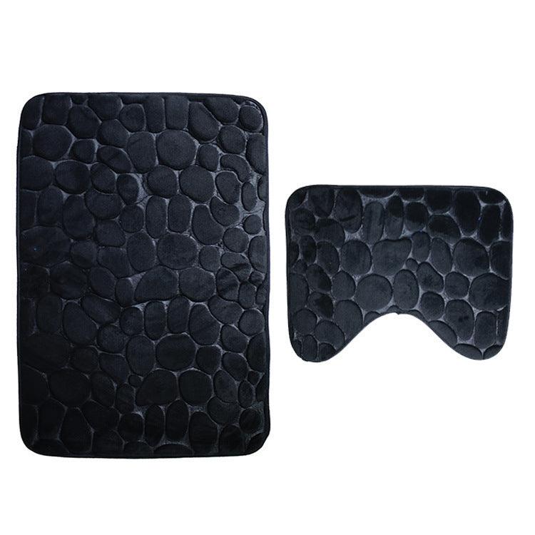 Luxurious Bathroom Pebble Stone Anti-Slip Mat Set - Soft, Absorbent & Durable