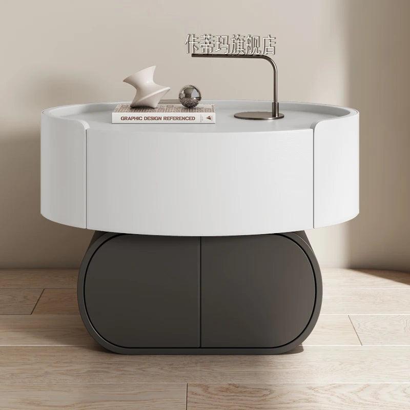 Luxury Modern Bedroom Nightstand with Drawers and Artistic Design