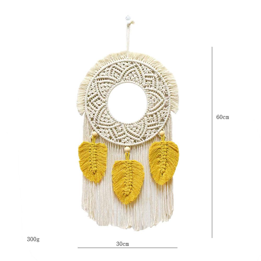 Simple Boho Woven Tapestry Tassel Feather Trim