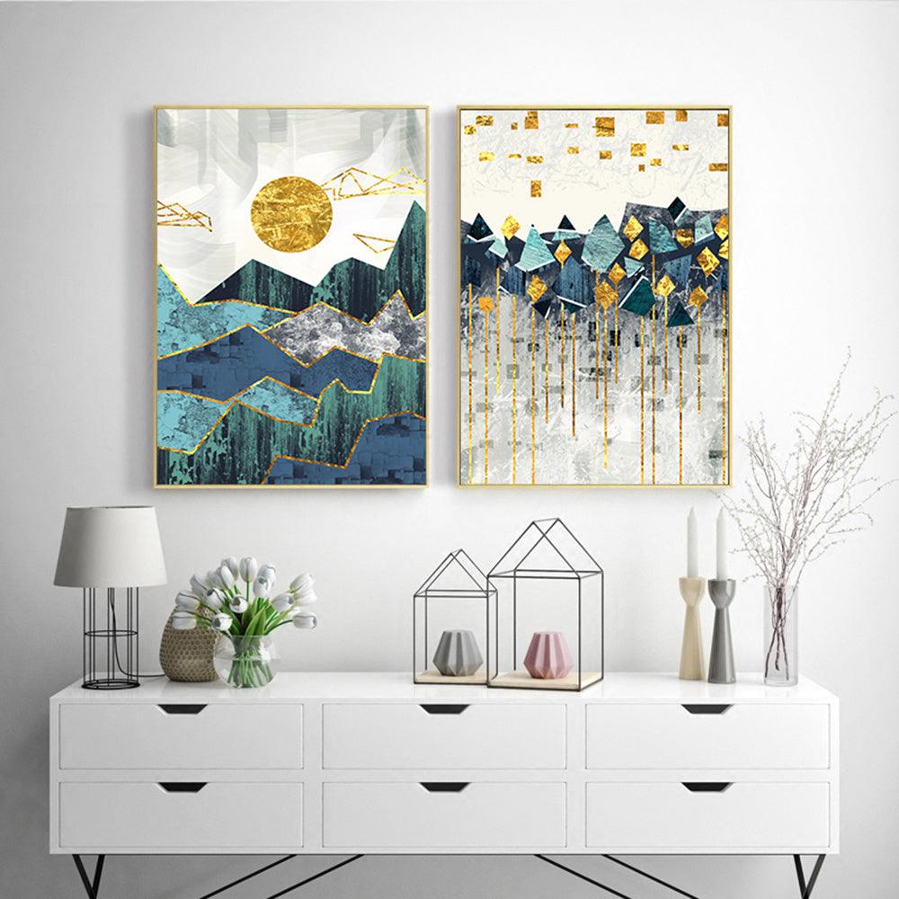 Nordic Abstract Landscape Canvas Wall Art Decor Collection