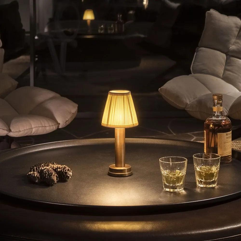 Wireless Dimmable Fabric Table Lamp for Bars and Bedrooms