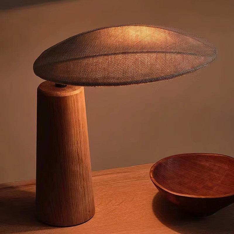 Modern Wood Grain Table Lamp with Splicing Design