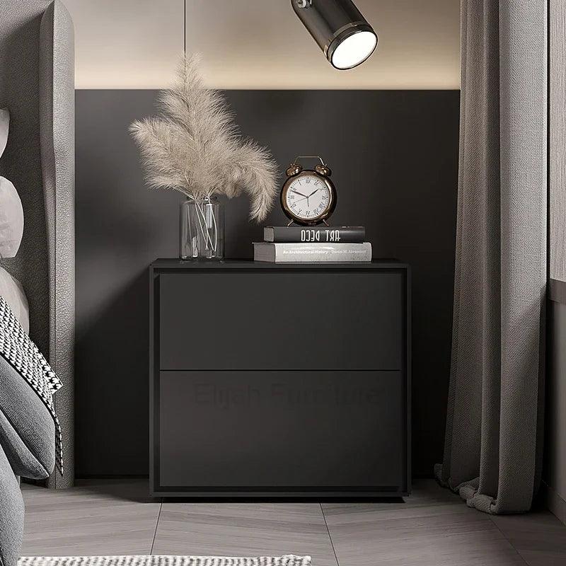 Luxury Minimalist Bedside Table with Drawers for Bedroom - Modern Nightstand Cabinet