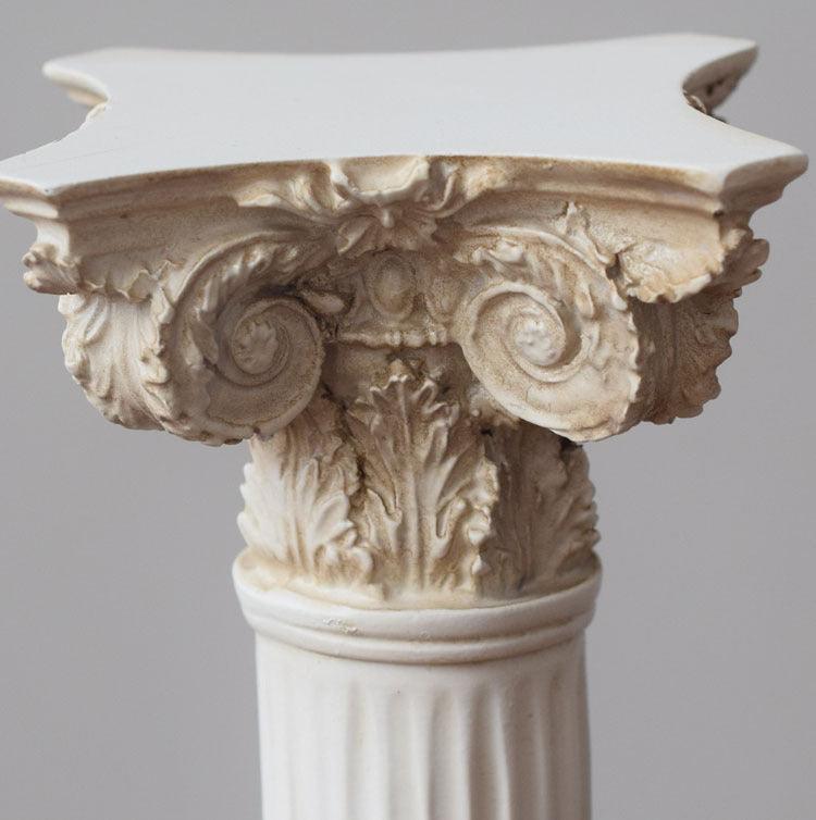 Athena Statue with Roman Column Base - Resin Sculpture of Greek Goddess - 31.5cm Height