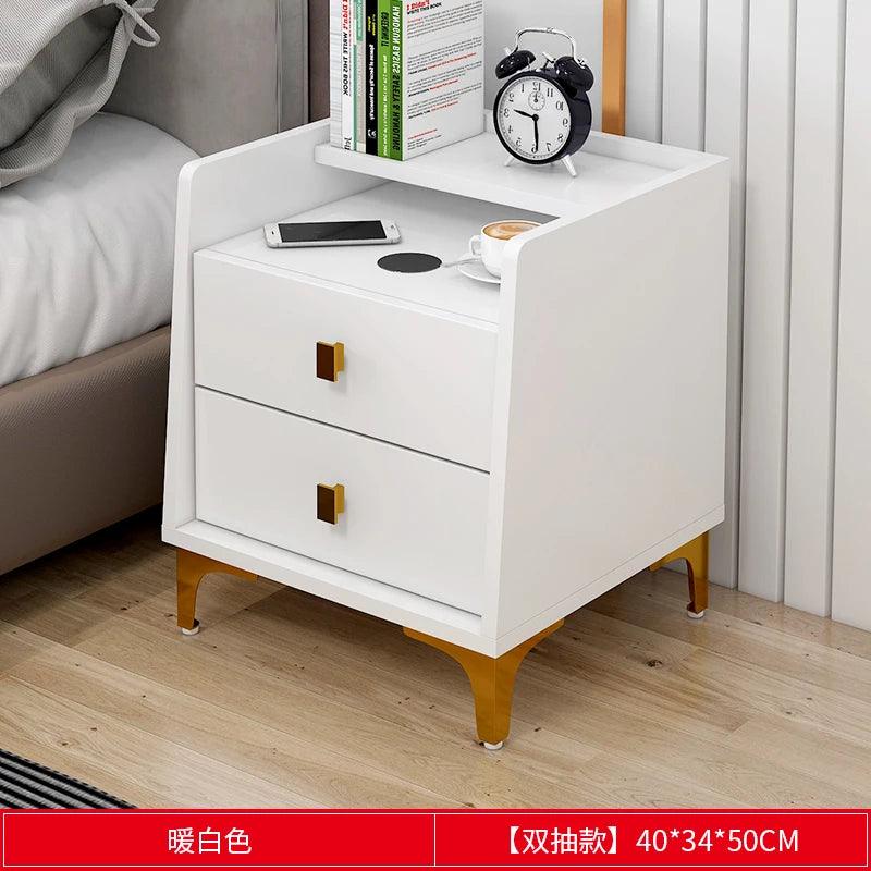 Nordic Rustic Bedside Table with Drawer - European Style Nightstand Furniture