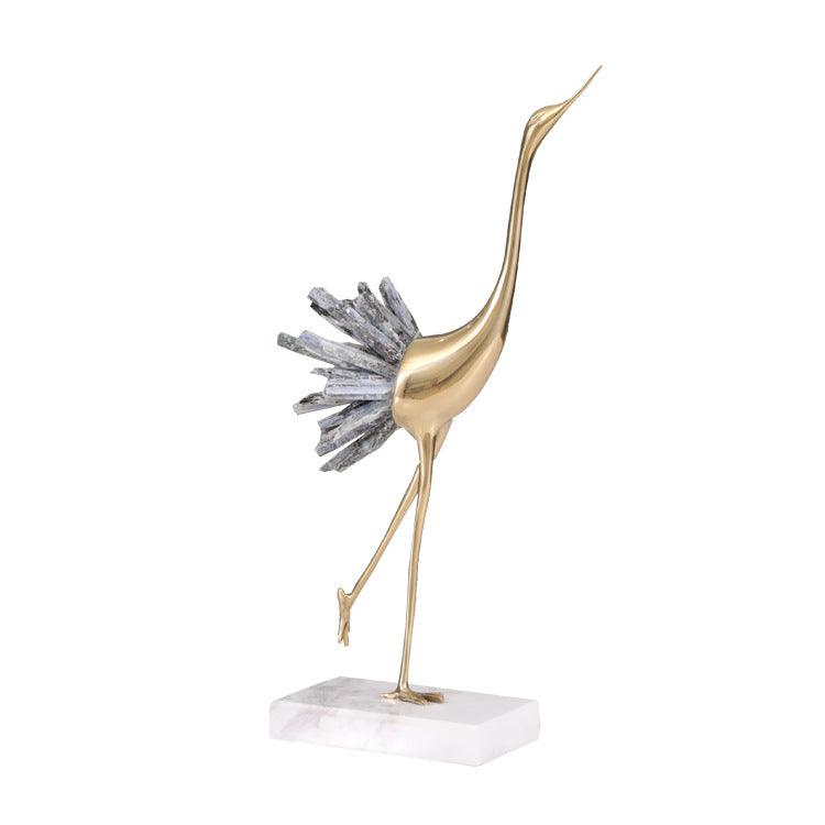 Elegant Crystal Crane Figurine for Home Decor