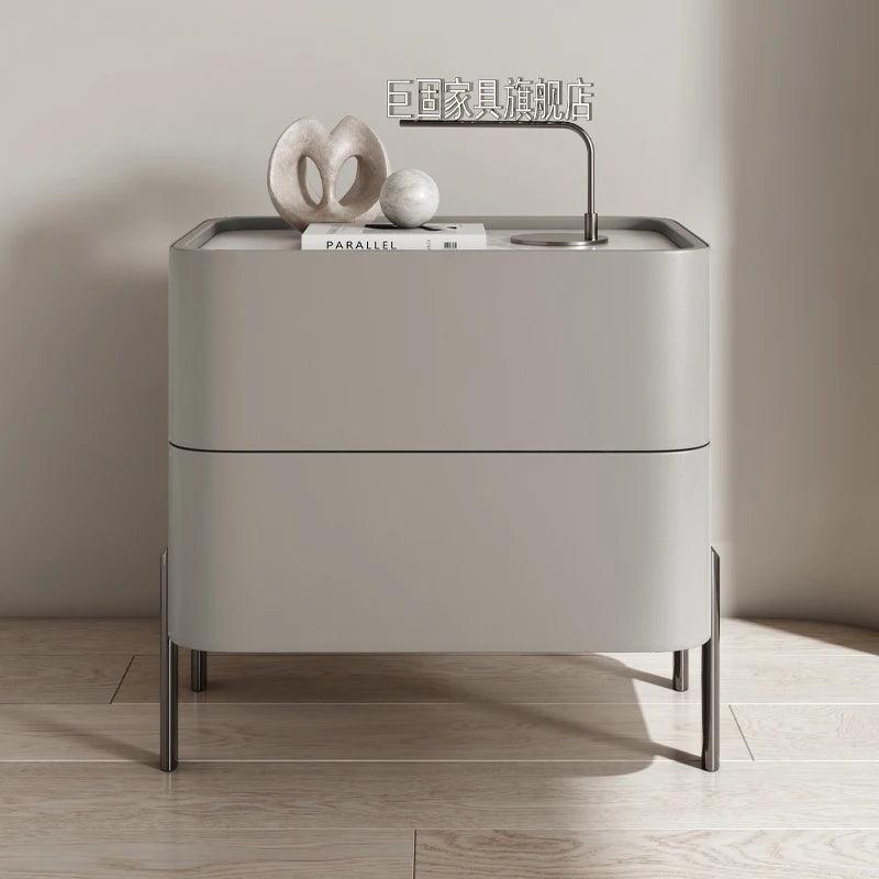 Nightstand with Modern Design and Storage Drawers for Bedroom