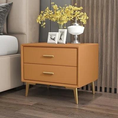 Luxury White Nightstand with Drawer Storage - Modern Minimalist Bedroom Furniture