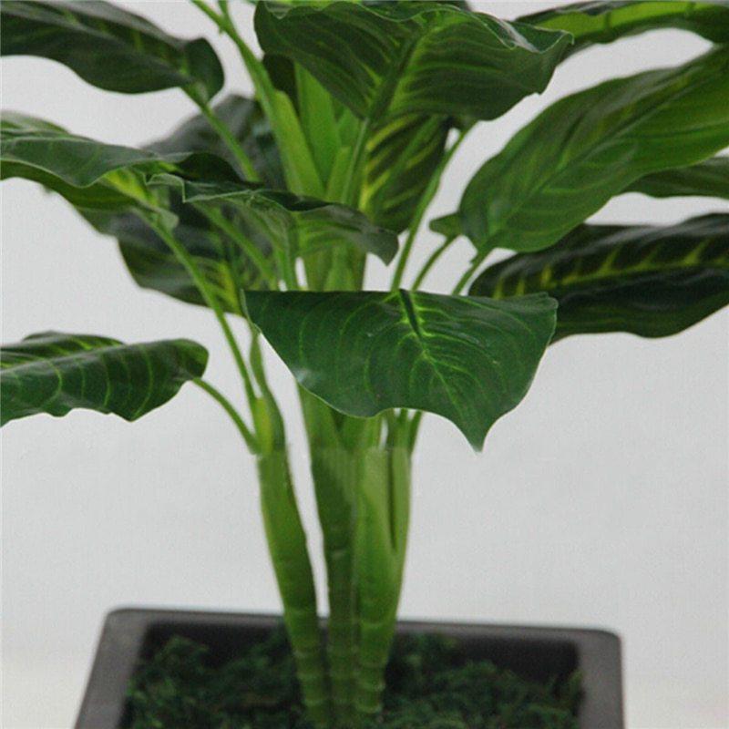 Green Artificial Dieffenbachia Plant - 50cm Height - Plastic Leaf - Modern Home Decor