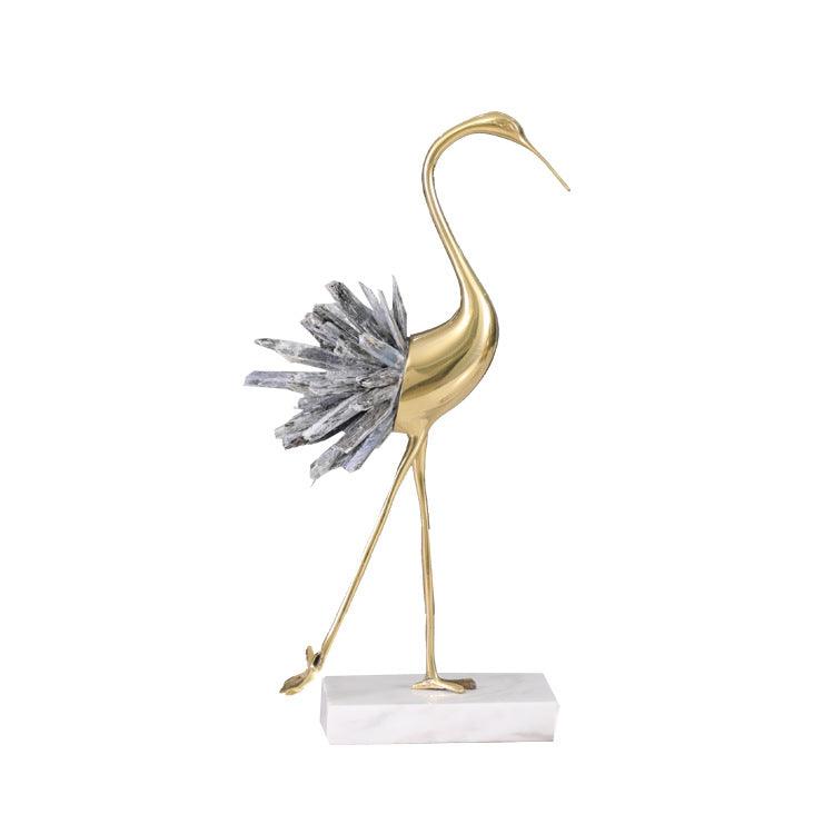 Elegant Crystal Crane Figurine for Home Decor