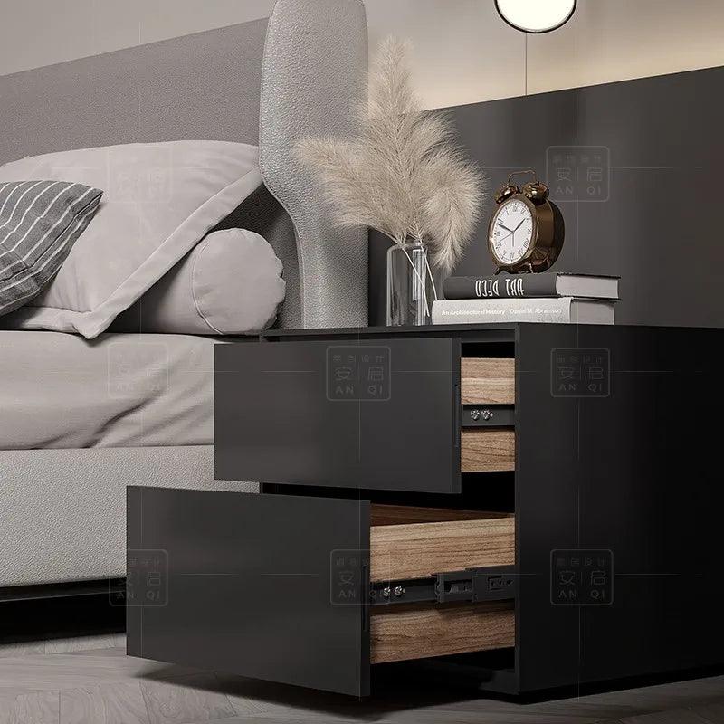 Luxury Minimalist Bedside Table with Drawers for Bedroom - Modern Nightstand Cabinet