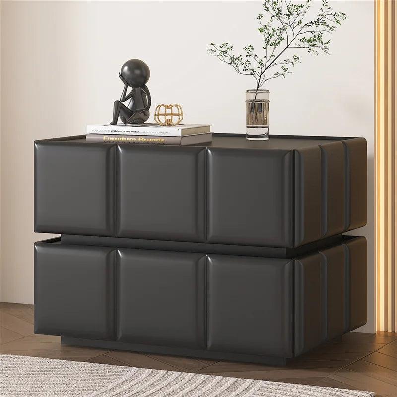 Compact White Bedside Nightstand with Drawer - Modern Design and Storage Space